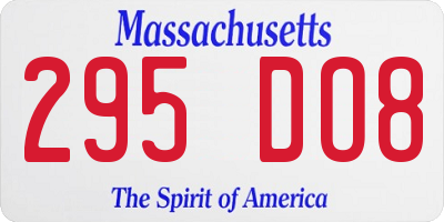 MA license plate 295DO8