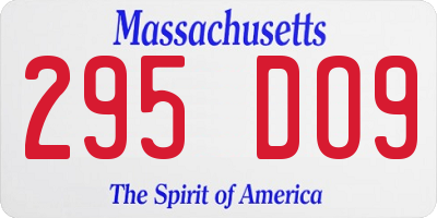 MA license plate 295DO9