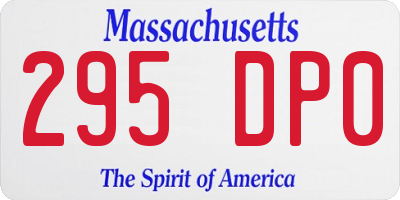 MA license plate 295DP0