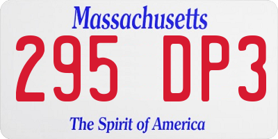 MA license plate 295DP3