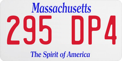 MA license plate 295DP4