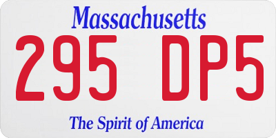MA license plate 295DP5