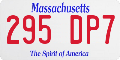 MA license plate 295DP7