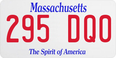 MA license plate 295DQ0