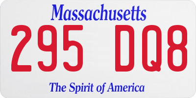 MA license plate 295DQ8