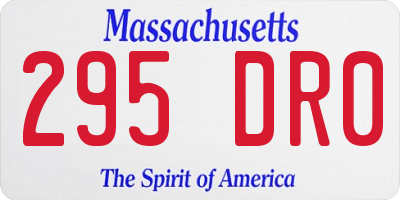 MA license plate 295DR0