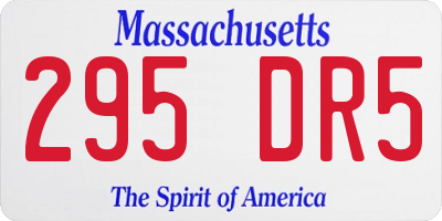 MA license plate 295DR5