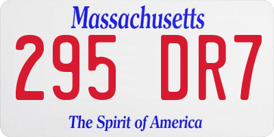 MA license plate 295DR7
