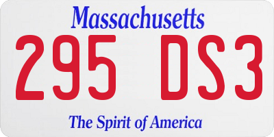 MA license plate 295DS3
