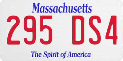 MA license plate 295DS4