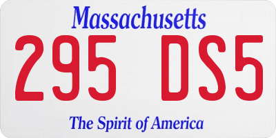 MA license plate 295DS5