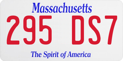 MA license plate 295DS7