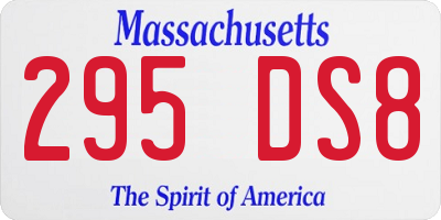 MA license plate 295DS8