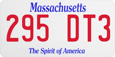 MA license plate 295DT3
