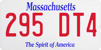 MA license plate 295DT4