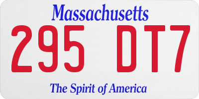MA license plate 295DT7