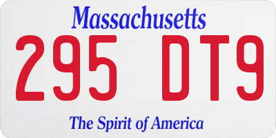 MA license plate 295DT9