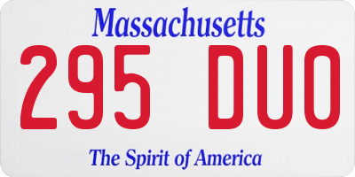 MA license plate 295DU0
