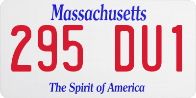 MA license plate 295DU1