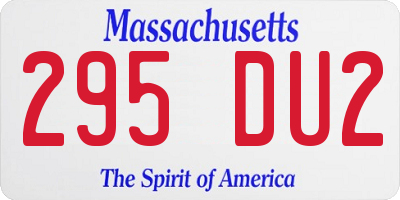 MA license plate 295DU2