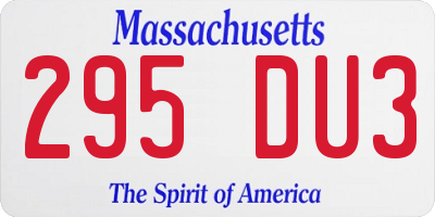 MA license plate 295DU3