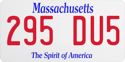 MA license plate 295DU5