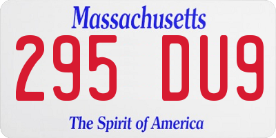 MA license plate 295DU9