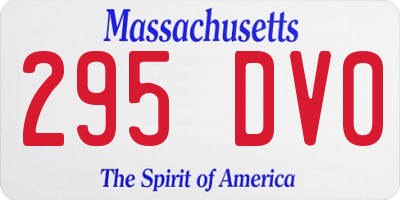 MA license plate 295DV0
