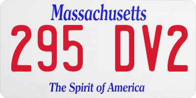 MA license plate 295DV2
