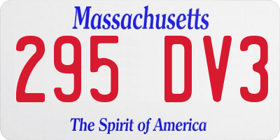MA license plate 295DV3