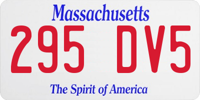 MA license plate 295DV5