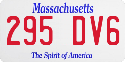 MA license plate 295DV6