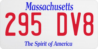 MA license plate 295DV8