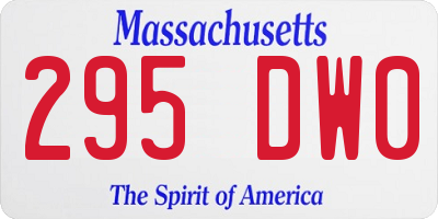 MA license plate 295DW0