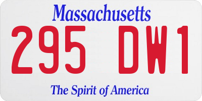MA license plate 295DW1