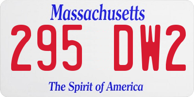 MA license plate 295DW2