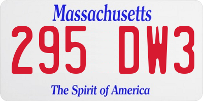 MA license plate 295DW3