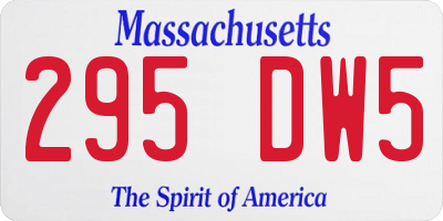 MA license plate 295DW5