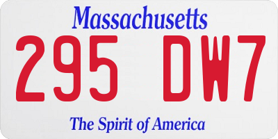 MA license plate 295DW7