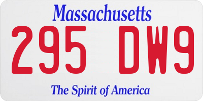 MA license plate 295DW9