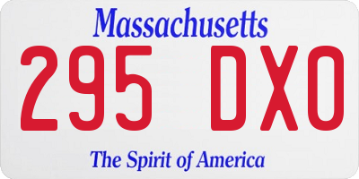 MA license plate 295DX0