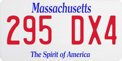 MA license plate 295DX4