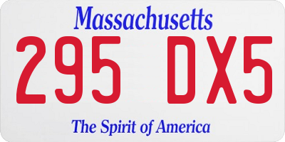 MA license plate 295DX5