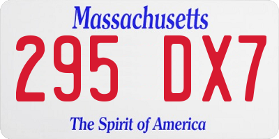 MA license plate 295DX7