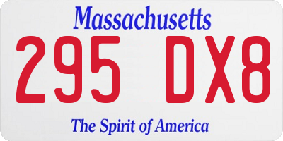 MA license plate 295DX8