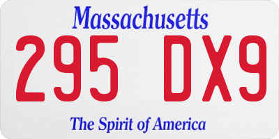 MA license plate 295DX9