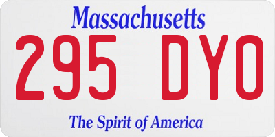 MA license plate 295DY0