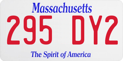MA license plate 295DY2