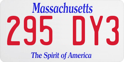 MA license plate 295DY3