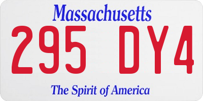 MA license plate 295DY4